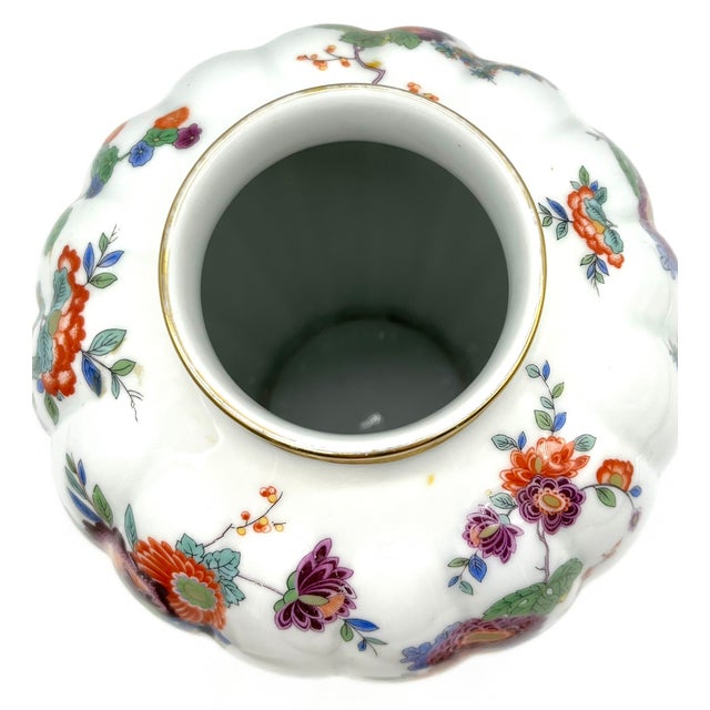 Gold Porcelain Vase with Heron, Flower & Butterfly Motif from Thomas Bavaria, 1990s For Sale - Image 8 of 12