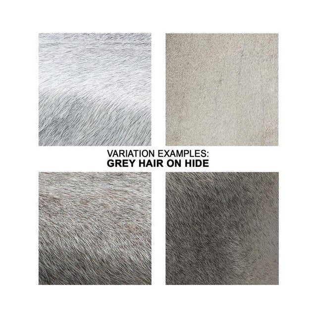 2020s Jamie Young Easton Ottoman, Grey Hide For Sale - Image 5 of 5