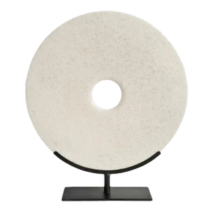 Vintage White Jade Disk on Stand