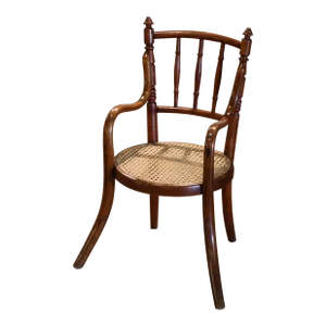 Early 20th Century French Bentwood and Cane Child Armchair, Thonet Style