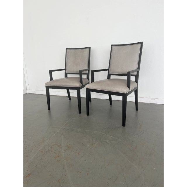 Restoration Hardware French Contemporary Leather Armchairs - Set of 2 For Sale In Austin - Image 6 of 9
