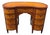 Antique Continental Marquetry Inlaid Kidney-Form Desk With Satinwood Floral Inlay For Sale
