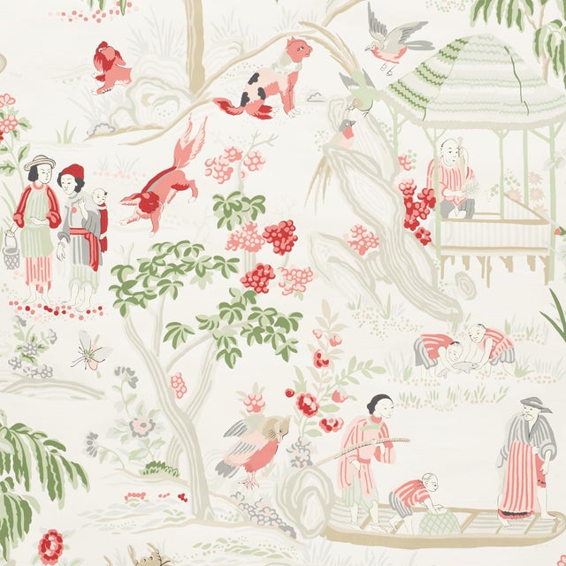 Schumacher Sample - Schumacher Yangtze River Wallpaper in Ivory For Sale - Image 4 of 4