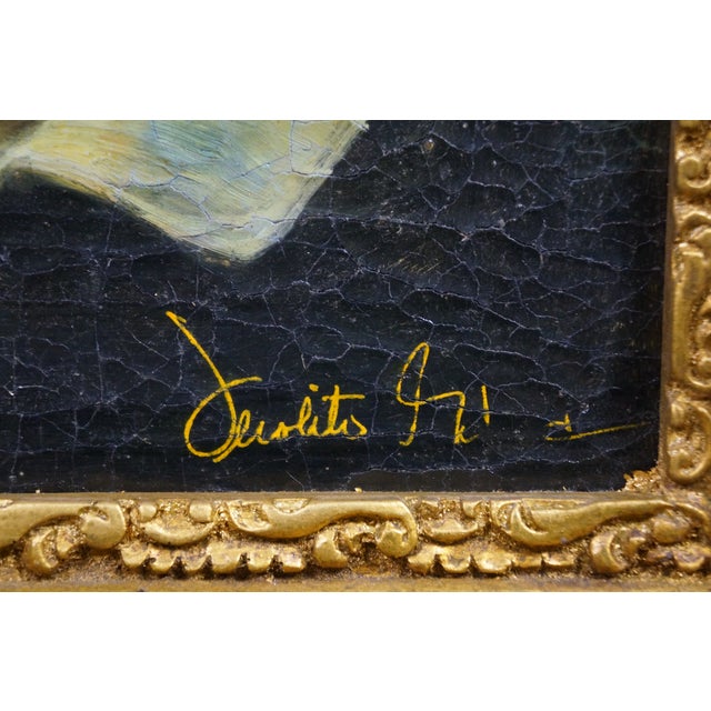 Late 20th Century Late 20th Century Self Portrait Italian Gentleman Oil Painting on Linen After Gian Lorenzo Bernini 28" For Sale - Image 5 of 10