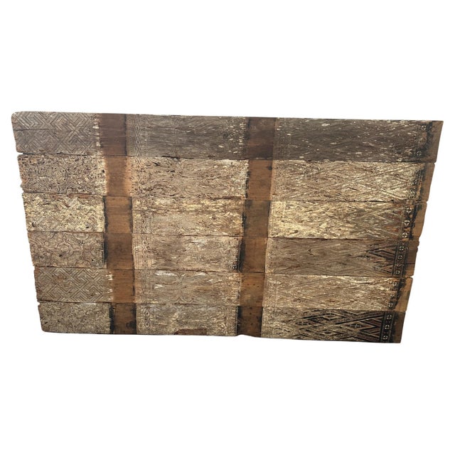 Antique hand carved architectural panel from Toraja Land. This impressive carving symbolizes courage, protection of the...