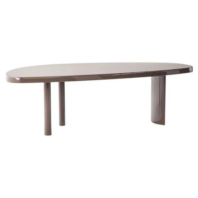 Freeform Table in Glazed Brown Lacquered Wood by Charlotte Perriand for Cassina For Sale - Image 12 of 12