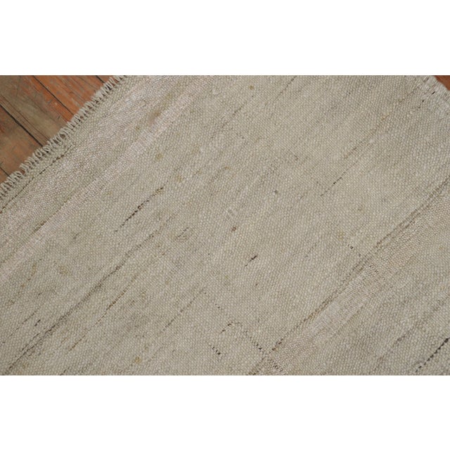 Mid-Century Modern Beige Khaki 20th Century Thin Moroccan Flat-Weave - 4'9" x 5'8" For Sale - Image 3 of 6