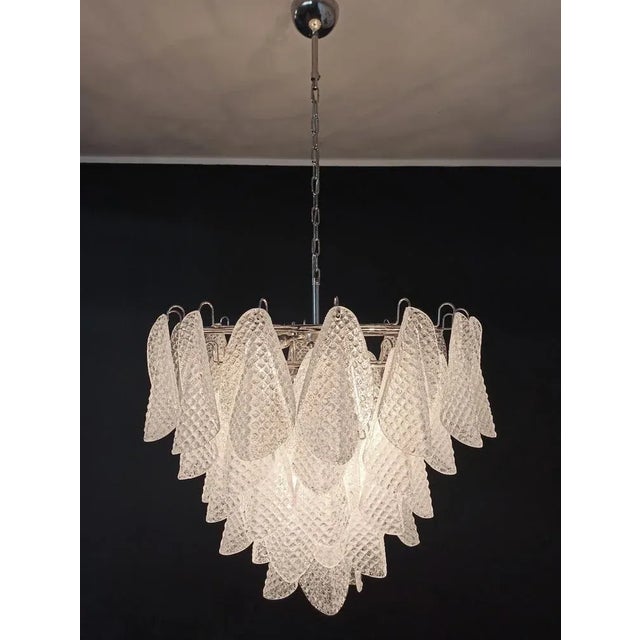 Vintage Italian Murano Glass Chandelier with 57 Glass Rondini Petals, 1980s For Sale - Image 13 of 16