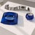 Glass Smoking Set of Murano Glass Ashtray and Lighter in Cobalt Blue in the style of Fontana Arte, 1970s For Sale - Image 7 of 9