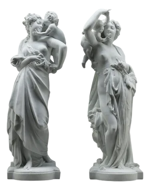 Porcelain Biscuit Sculptures, 1870, Set of 2