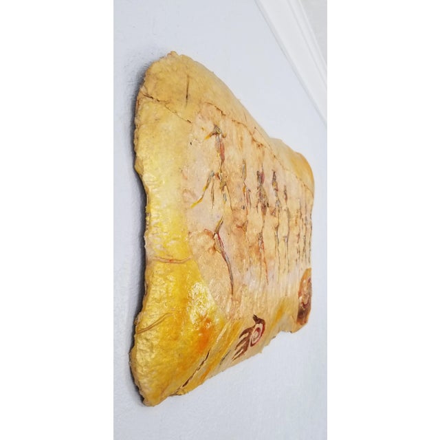 Offered for sale is a fantastic Vintage Compressed Paper Wall Art / Painting, Depicts 8 abstract Human Figures and a hand...