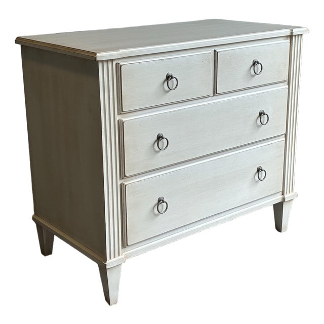 Late 20th Century Ethan Allen Swedish Neoclassical Style Painted Chest For Sale