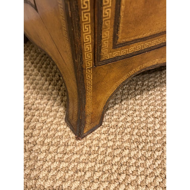 Brown Embossed Leather Clad Small Chest of Drawers by Maitland Smith For Sale - Image 8 of 12