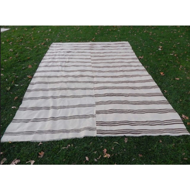 Vintage Striped Turkish Hemp Kilim Rug 9′2″ × 12′6″ For Sale - Image 13 of 13
