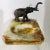 1930s Art Deco Onyx + Bronze Elephant Ashtray For Sale - Image 9 of 12