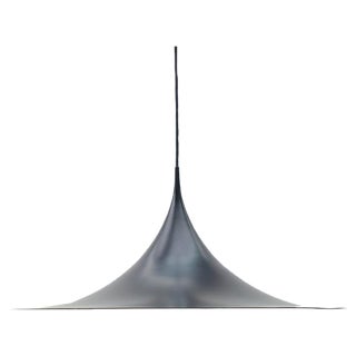 Larbe Black Semi Pendant Lamp by Claus Bonderup & Torsten Thorup for Fog & Mørup, 1970s For Sale