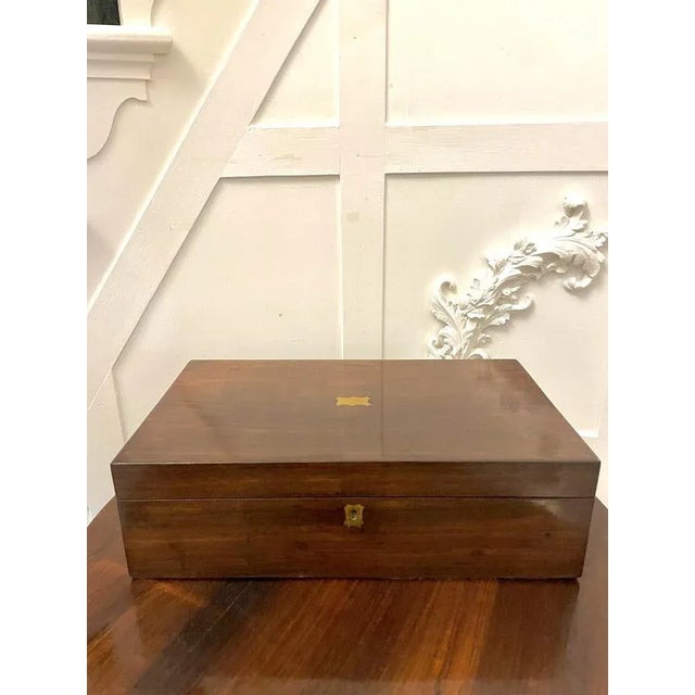 Brown Victorian Rosewood Writing Box, 1860s For Sale - Image 8 of 8