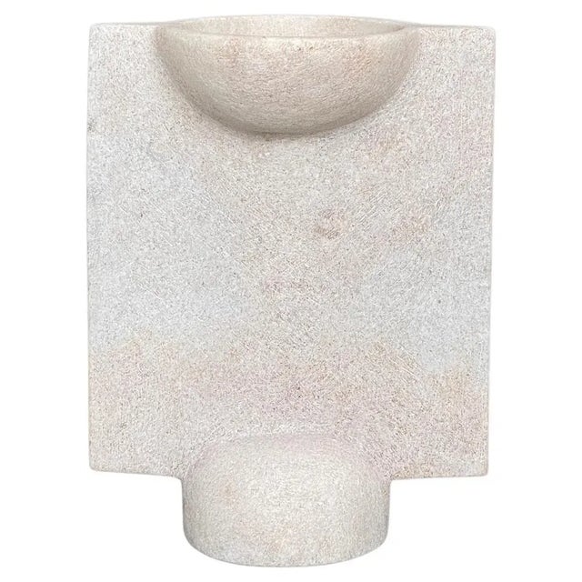 Stone Hand Carved Marble Vessel by Tom Von Kaenel For Sale - Image 7 of 7