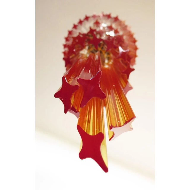 Vintage Italian Glass and Metal Chandelier, 1983 For Sale - Image 12 of 14