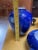 Mid 20th Century Pair of Cobalt Blue Jingdezhen Porcelain Vases With Matching Bowl – Mid-20th Century Chinese Export For Sale - Image 5 of 5