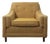 Mid Century Modern Lounge Chair With Vintage Yellow Upholstery For Sale