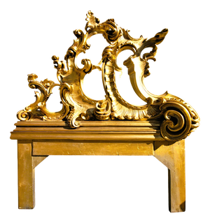 Large Carved Giltwood Headboard, 20th Century