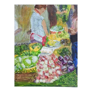 Colorful Farmers Market Painting
