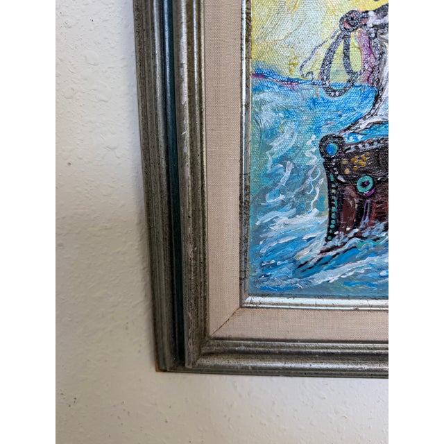 Pirate Ship of Destiny by Serg Graff Acrylic Painting Framed Nautical Art, Coa For Sale - Image 9 of 10