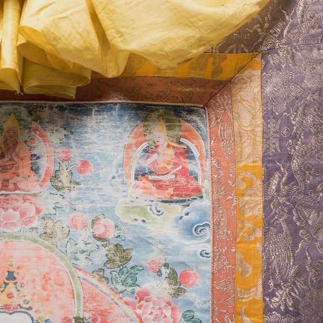 19th Century Tibetan Thangka of Chenresi on Silk For Sale In Chicago - Image 6 of 8