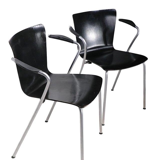 Pair of Vico Duo chairs, designed by Vico Magistretti for Fritz Hansen, made in Denmark circa 1997. The chairs feature...