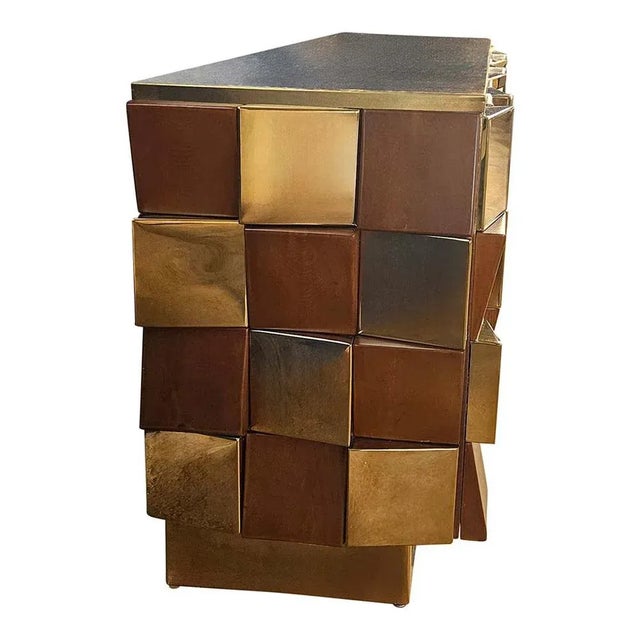 Brass and Wood Sideboard, 1980s For Sale - Image 10 of 11