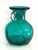 Late 20th Century Emerald Green Glass Art Deco Vase With Handles For Sale - Image 6 of 9