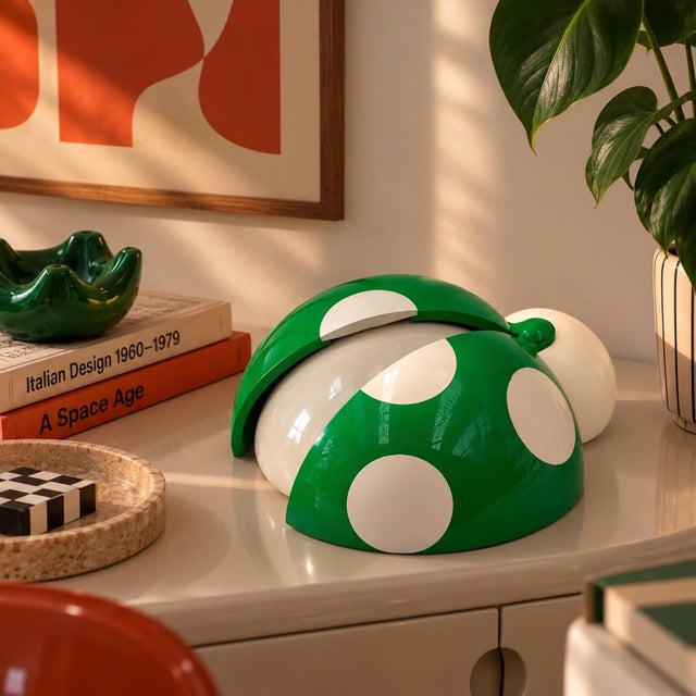 Green Lucinelle Ladybug Wall Lamp by Jean-Pierre Vitrac for Co&Co, France, 1970s For Sale - Image 3 of 14