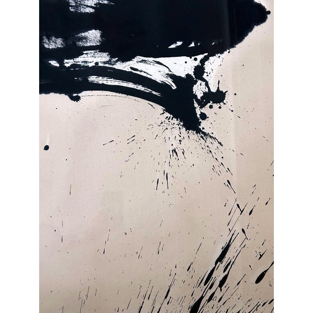 Black Large Framed Abstract Ink Painting by Qin Feng For Sale - Image 8 of 11