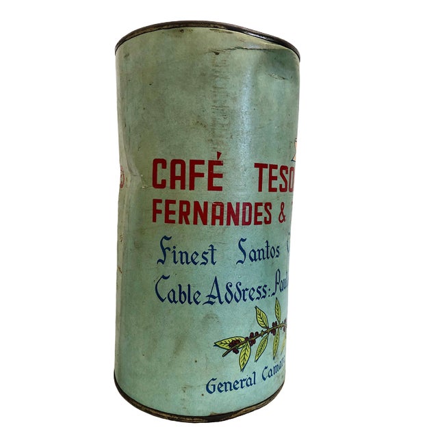 Antique Brazilian Coffee Tin For Sale - Image 4 of 8