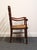 Wood Statton Furniture Solid Hard Rock Maple Colonial Early American Ladder Back Dining Arm Chair W. Rush Seat For Sale - Image 7 of 10