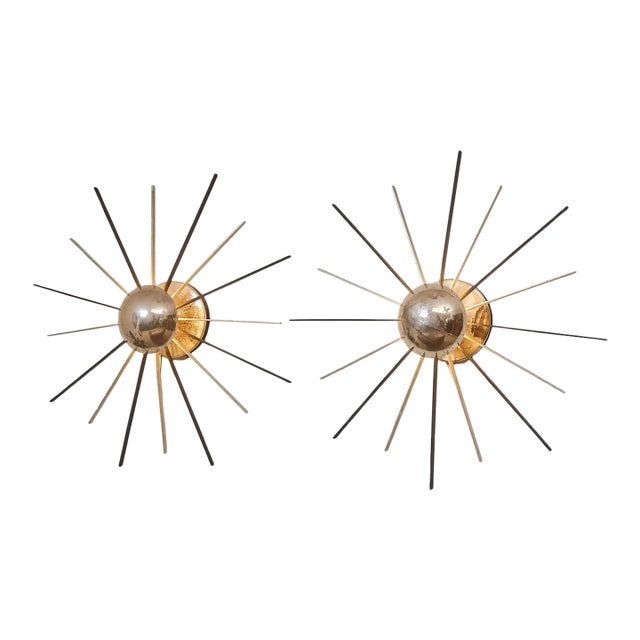 Mid 20th Century Sputnick Architectural Wall Sconces For Sale