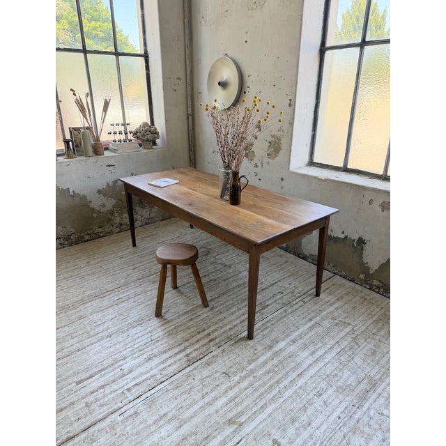 Oak Farmhouse Table with Spindle Legs, 1950 For Sale - Image 9 of 18