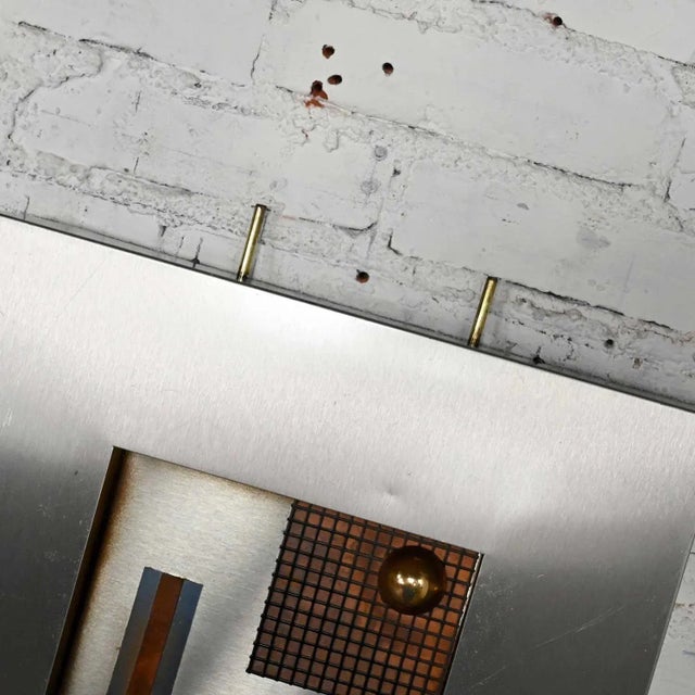 Modern Geometric Mixed Metal Dimensional Wall Sculptures by C Jere Series of 4 For Sale - Image 9 of 13