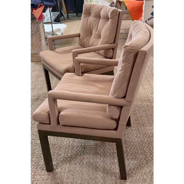 Pair Mastercraft Bronze Parsons Club Chairs, Spain, 1970s For Sale - Image 10 of 14
