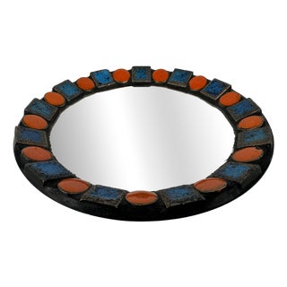 Vintage Mirror in Ceramic, 1960s For Sale