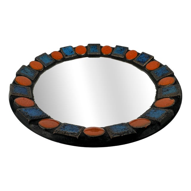 Vintage Mirror in Ceramic, 1960s For Sale