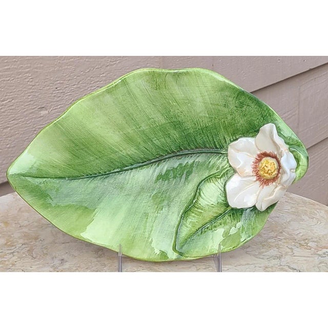 LastChance!Vintage Italian Majolica Style Trinket Tray or Catchall For Sale - Image 9 of 9