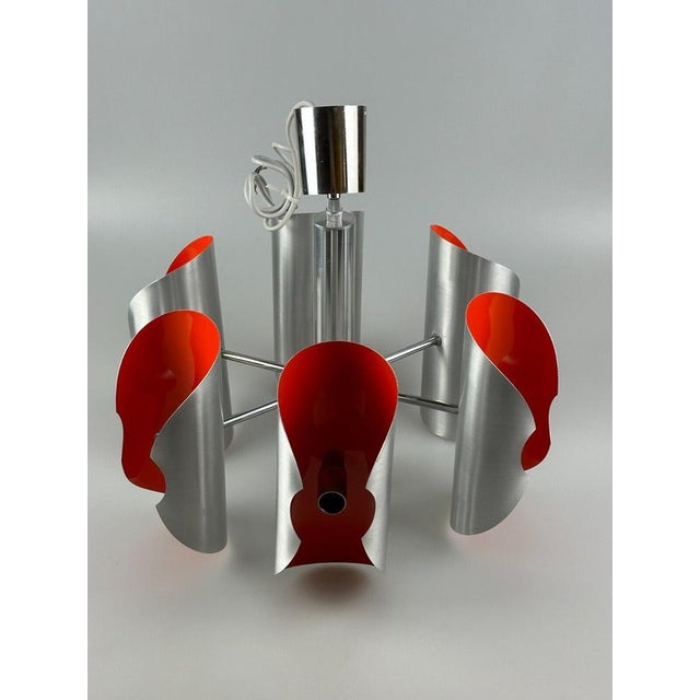 Space Age 6-Flame Sputnik Chandelier in Chromed Metal, 1970s For Sale - Image 4 of 18