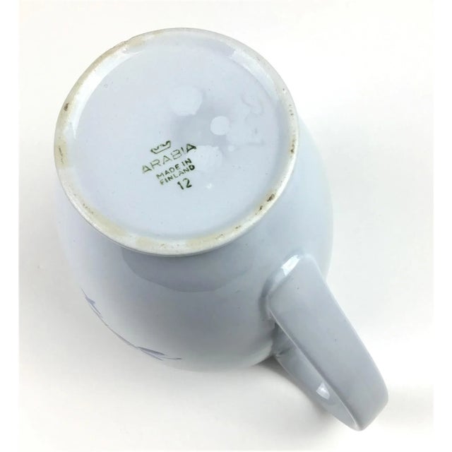 Arabia Blue Rose Pattern Vintage Pitcher or Vase For Sale - Image 11 of 12