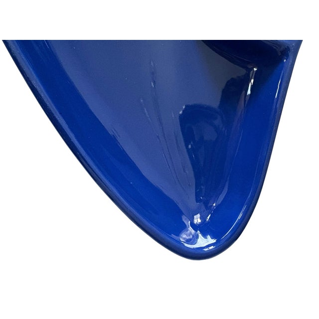 Mid Century Modern MCM Divided Royal Blue Serving Dish Made in France For Sale - Image 10 of 12