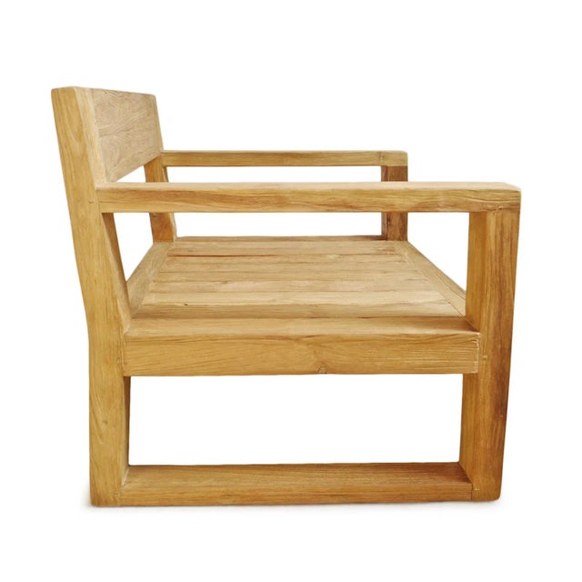 2020s Outdoor Modern Teak Club Chair For Sale - Image 5 of 8
