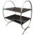 1930s Art Deco Etched Steel and Ebony Glass Two-Tier Side Table For Sale