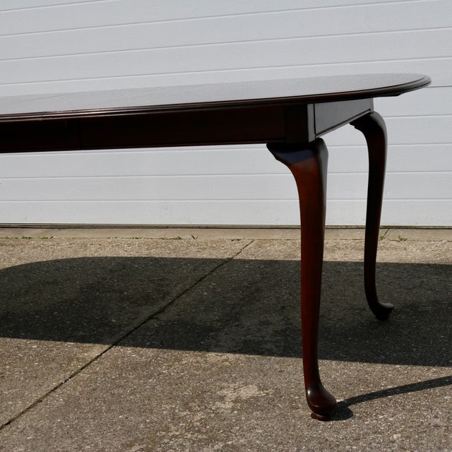 Wood 1979 Georgian Court Dining Table Attributed to Ethan Allen For Sale - Image 7 of 16