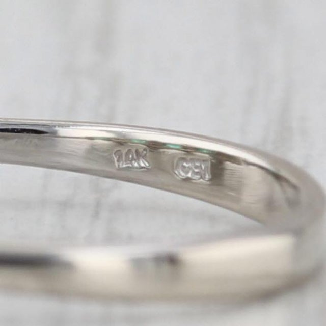 2010s 0.54ctw Emerald Diamond Ring 14k White Gold Size 5.5 Stackable For Sale - Image 5 of 8